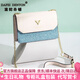 DAFEI DENTON輕奢品牌包包女包2025新款女士鹿頭斜挎小包520情人節(jié)禮物送女友 白配藍(lán) 專柜禮盒包裝