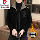 皮爾卡丹（pierre cardin）秋冬季呢子外套男士短款毛呢大衣金貂絨男裝休閑保暖加絨加厚夾克 黑色 XL