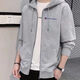 冠軍涂鴉開(kāi)衫長(cháng)袖純棉衛衣連帽男女生秋冬季潮牌寬松情侶休閑運動(dòng)戶(hù)外外套 小標-灰色(連帽拉鏈）加絨 XL 130-155斤