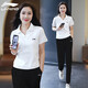 李寧（LI-NING）運(yùn)動套裝polo衫女夏季款休閑跑步吸濕透氣健身大碼寬松運(yùn)動服 標(biāo)準(zhǔn)白(速干polo+平口冰絲褲) S(建議90斤-110斤)