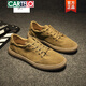 卡帝樂(lè )鱷魚(yú)潮牌牛反絨馬丁靴男2025夏新款英倫低幫潮百搭休閑平底板鞋工裝鞋 黃色 41
