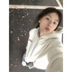 索菲堡衛衣女春秋款2024新款慵懶風(fēng)連帽美式小個(gè)子寬松薄款學(xué)生上衣潮 白灰【薄款】 M