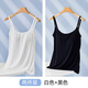 芬也孕婦哺乳吊帶背心免穿內衣母乳喂奶上衣防走光可外穿夏季春秋內搭 黑色+白色 -涼感-莫代爾 L 【適合：85斤-125斤】