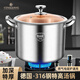 鏗鏘（KENGQ）316不銹鋼湯鍋家用加深特厚鹵肉鍋電磁爐高湯鍋雙耳煮粥燉鍋蒸鍋 湯鍋【加高特厚抗菌316鋼】 32cm