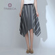 TRIBECA/翠貝卡新款時(shí)尚女士不規(guī)則條紋字半身裙 藏蘭 L