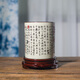 景德鎮(zhèn)陶瓷復(fù)古筆筒蘭亭序文創(chuàng)中國(guó)風(fēng)文房毛筆收納筒桌面插筆筒 蘭亭序筆筒+底座