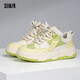 Semir女鞋小白鞋女春季面包鞋休閑百搭厚底板鞋子SXJ241026 淺黃 36