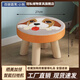 冠私（Guansi）沙發(fā)矮凳坐凳小凳子家用椅子門(mén)口換鞋蘑菇凳可愛(ài)布藝圓凳 1只裝 圓可愛(ài)狗 松木凳腿 