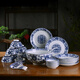 井瓷景德鎮(zhèn)中式青花瓷餐具整套裝筷子碟碗盤(pán)高檔酒店喬遷之喜新婚送禮 纏枝蓮羅漢碗丨6人食丨 28頭