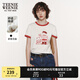 Teenie Weenie小熊短袖T恤女2025年夏季新款活力撞色印花圓領(lǐng)T恤上衣女 象牙白 XL
