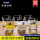 樂(lè)美雅玻璃杯子家用水杯茶杯果汁杯牛奶杯喝水杯飲料杯6只套裝 6只四方200ml+杯刷