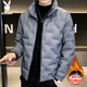 花花公子（PLAYBOY）羽絨服男外套男裝冬季男士輕薄保暖潮流短款休閑羽絨服 灰色 XL 