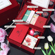 化妝箱雙層絲絨婚禮伴手禮女伴娘結婚姐妹團高檔回禮盒實(shí)用生日禮 紅色化妝箱05款（送透明手提袋） 21.5*16.5*16