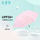 天堂傘（UPF50+）防曬傘防紫外線太陽(yáng)傘女神全遮光黑膠遮陽(yáng)傘晴雨兩用傘 樂(lè)福小兔-粉色