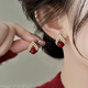 伊燦水鉆酒紅色復(fù)古珍珠耳釘女小眾高級感新年耳環(huán)2025年新款爆款耳飾 水鉆酒紅色復(fù)古珍珠耳釘