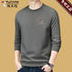 啄木鳥(niǎo)高檔品牌男裝 純棉長(cháng)袖t恤男士圓領(lǐng)衛衣秋季新款純色休閑打底衫T 中灰 170/88A 【115-135斤】