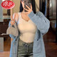 浪莎（LangSha）品牌秋冬季毛絨保暖背心女士加絨加厚打底小吊帶內衣內搭可外穿 單件[白色]長(cháng)款 M 建議80-105斤