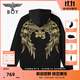 BOY LONDON【燦若繁星】秋情侶外套重工連帽開(kāi)衫衛衣N06904 黑色金色翅膀 M