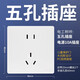 龍勝（LS）開(kāi)關(guān)插座面板86型墻壁暗裝usb五孔 電源網(wǎng)絡(luò )二三插 D6皓月白 大間距五孔