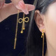 瑞諾黃金蝴蝶結(jié)耳線女新款999足金流蘇耳釘生日生日禮物送女友 耳飾包裝禮盒定金
