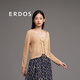 ERDOS 春夏V領(lǐng)翻花長袖絲棉鏤空寬松系帶浪漫甜美女開衫針織衫 燕麥奶色 L 165/88A
