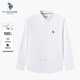 U.S. POLO ASSN.襯衫男長(cháng)袖秋季純棉商務(wù)休閑寬松免燙男士襯衣 純白色 L 