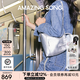 Amazing Song乙頌流浪袋雙肩小號抓皺紋牛皮背包女時(shí)尚個(gè)性百搭手提hobo包 【月光銀】