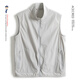 瑞質(zhì)中年爸爸夏裝馬甲輕薄透氣中老年人夏季寬松單層馬夾老人爺爺背心 都市灰 XL