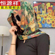 恒源祥（HYX）包頭絲巾帽連帽圍巾女士春夏多功能旅游防曬披肩百搭薄飄帶頭巾帽 五彩花朵絲巾帽