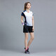 李寧（LI-NING）羽毛球服短袖套裝春夏涼爽排球乒乓球賽比賽運動服時尚專業(yè)透氣 女子/白色上衣/黑色短褲 套裝 XL