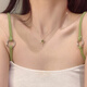 伊燦小眾設計感玉石月亮吊墜項鏈女配飾高級感鎖骨鏈2025新款爆款頸鏈 小眾設計感玉石月亮吊墜項鏈