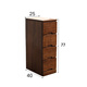臨山 斗柜實(shí)木窄柜25cm夾縫柜收納柜臥室床頭柜抽屜柜客廳柜子 25寬黑胡桃色4斗（25*40*77）