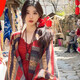 妙奕嘉民族風(fēng)披肩女外搭2025絲巾圍巾披風(fēng)斗篷川西云南新疆西北旅游穿搭 酒紅條紋撞色披肩