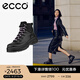 愛(ài)步（ECCO）休閑鞋女 女士高幫厚底增高牛皮休閑鞋 蹤跡220703 HL 黑色22070351052 39