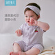 湯尼倍兒嬰兒夏季連體衣女寶寶短袖哈衣服莫代爾嬰幼兒外出爬服夏裝 淺紫色 80cm