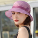 香雪羽秀真絲防曬帽子女夏季薄款透氣遮陽(yáng)帽時(shí)尚百搭漁夫帽休閑出游太陽(yáng)帽 古典紫
