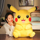 愛(ài)菲兔皮卡丘公仔兒童玩偶比卡丘毛絨玩具睡覺(jué)抱枕布娃娃超萌女生日禮物 大笑款皮卡丘 大號 全長(cháng)52厘米【有防偽碼】