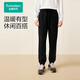 全棉時(shí)代（PurCotton）2024冬男士加厚抓絨長(zhǎng)褲 165/76A 黑色,1條裝 黑色 170/M