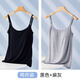 芬也孕婦哺乳吊帶背心免穿內衣母乳喂奶上衣防走光可外穿夏季春秋內搭 灰色+黑色 --涼感莫代爾 XL 【適合：110斤-135斤】
