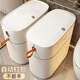 優(yōu)勤家用廁所夾縫垃圾桶帶蓋按壓衛(wèi)生間專用紙簍可自動(dòng)打包雙層長方形 按壓式 純白 12L 自動(dòng)打包（標(biāo)準(zhǔn)蓋