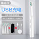 鉑瑞 BR-A1可水洗6檔位聲波電動(dòng)牙刷男女士全自動(dòng)充電式情侶套裝款 USB充電-珍珠白-4刷頭(+支架)