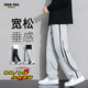 Foss Phil褲子男士秋冬季寬松男褲百搭闊腿直筒運動(dòng)休閑褲K3220灰色XL