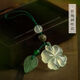 歐陽(yáng)先生一念仿玉四葉草汽車(chē)鑰匙扣掛件冰潤清透幸運草手機鏈吊墜包掛 四葉草手機掛墜【樹(shù)葉款】  A03-105