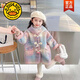 G.duck小黃鴨女童外套毛毛衣彩虹秋冬款兒童羊羔絨毛呢大衣女寶寶冬裝 彩色 140(身高130-140cm年齡10-11歲)