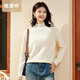 恒源祥套頭羊毛衫女士秋冬新款半高領(lǐng)純色毛衣厚款內搭打底衫女裝針織衫 白色厚款 M /165/88A