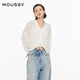 moussy 女裝新品clean fit簡約通勤風(fēng)針織開衫028IS470-3071 010白色 均碼