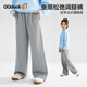 可可鴨（QQ DUCK）童裝兒童褲子女童休閑褲學(xué)生長(cháng)褲青少年衣服閃亮愛(ài)心淺灰；150