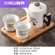默然諾爾功夫茶具套裝雪花釉茶具整套帶茶盤客廳家用日式小套裝茶壺 雪花素然壺一壺二杯+竹盤 件