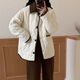 妙奕嘉厚外套女棉服衣服秋冬棉襖2025新款棉衣小個子短款面包服襖子韓版 小香風(fēng)菱格撞色棉服【米白色】 M 【建議80-100斤】