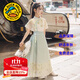 G.DUCKKIDS童裝漢服女童夏裝套裝兒童馬面裙一片式唐裝中國(guó)風(fēng)女大童裙子春秋 817馬面裙套裝【夏款】 150 尺碼11~12歲【140-150cm】cm